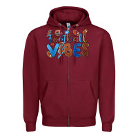 Burgundy football vibes Zipper Hoodie - MaliasSmallBusiness