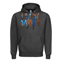 Charcoal Heather football vibes Zipper Hoodie - MaliasSmallBusiness