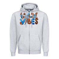 Heather Grey football vibes Zipper Hoodie - MaliasSmallBusiness