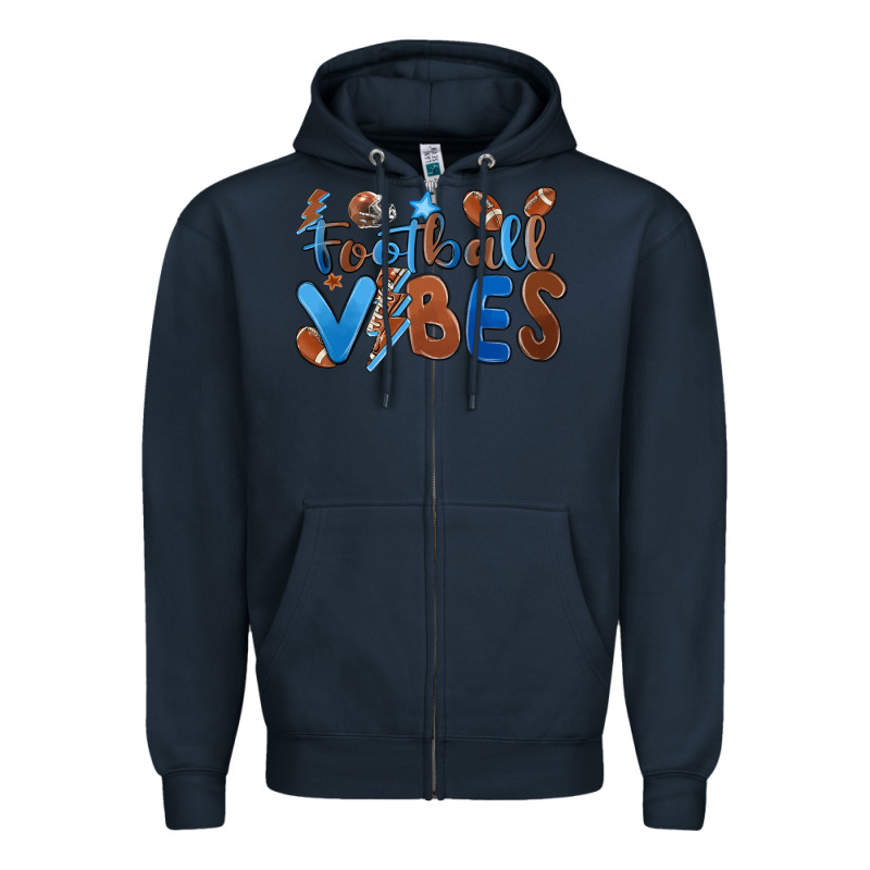 Football Vibes Zipper Hoodie by MaliasSmallBusiness | Teevron