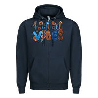 Navy football vibes Zipper Hoodie - MaliasSmallBusiness