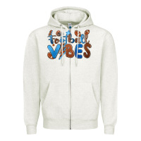 Oatmeal Heather football vibes Zipper Hoodie - MaliasSmallBusiness