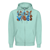 Seafoam football vibes Zipper Hoodie - MaliasSmallBusiness