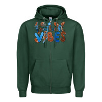 Sports Green football vibes Zipper Hoodie - MaliasSmallBusiness
