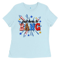 Baby Blue just here to bang Ladies Tee - texasbilliewilder