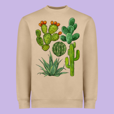 Watercolor Cactus Bundle Preview Heavyweight Sweatshirt Designed By Barkaloodesign