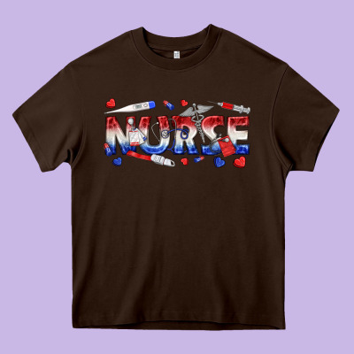 American Nurse Heavy Core Tee Designed By Texasbilliewilder
