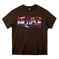 Chocolate Brown american nurse Heavy Core Tee - texasbilliewilder