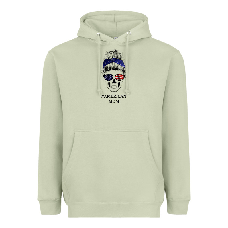 American Stars, American Flag Patterned Mom Skull Heavyweight Hoodie by Bettercallsaul | Teevron