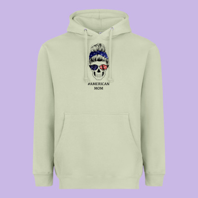 American Stars, American Flag Patterned Mom Skull Heavyweight Hoodie Designed By Bettercallsaul