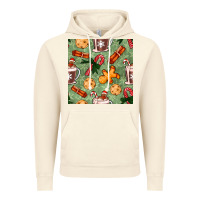 Vintage Artic christmas hot chocolate and cookies seamless pattern Vintage Hoodie - BundleAndBundleShop