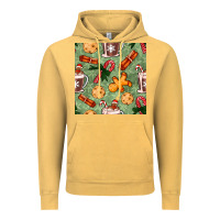 Vintage Mustard christmas hot chocolate and cookies seamless pattern Vintage Hoodie - BundleAndBundleShop