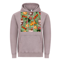 Vintage Zinc christmas hot chocolate and cookies seamless pattern Vintage Hoodie - BundleAndBundleShop