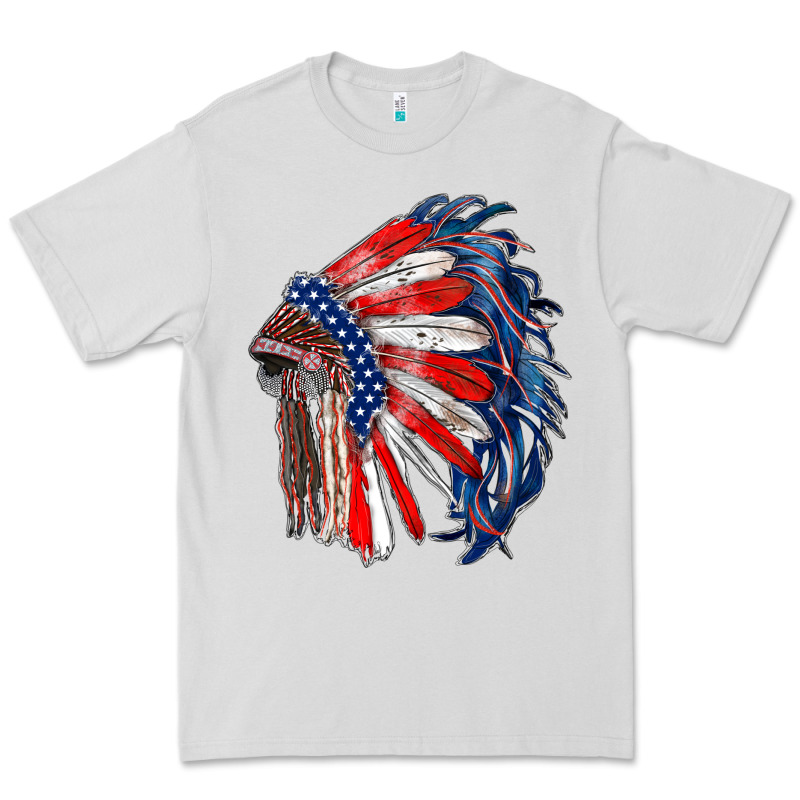 American Flag Indian Headdress Premium Tee by RanaPortraitStore | Teevron