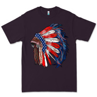 Plum american flag indian headdress Premium Tee - RanaPortraitStore