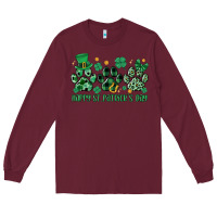 Burgundy happy st.patrick's day Long Sleeve Tee - MaliasSmallBusiness