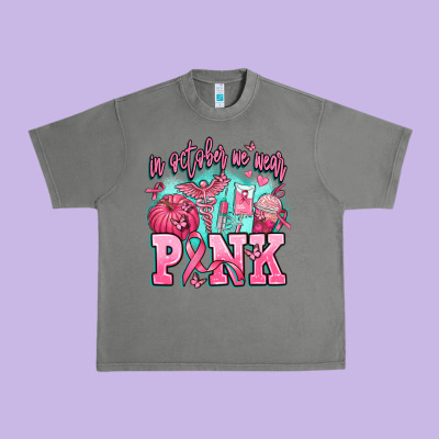 In October We Wear Pink Urban Heavy Tee Designed By Adodesignshop