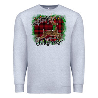 Heather Grey Merry Christmas Deer Premium Sweatshirt - Bettercallsaul