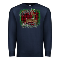 Navy Merry Christmas Deer Premium Sweatshirt - Bettercallsaul
