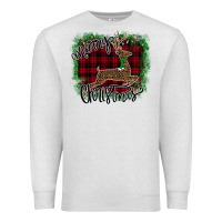 Oatmeal Heather Merry Christmas Deer Premium Sweatshirt - Bettercallsaul