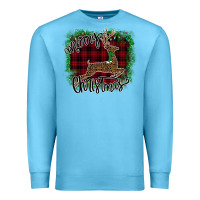 Ocean Blue Merry Christmas Deer Premium Sweatshirt - Bettercallsaul