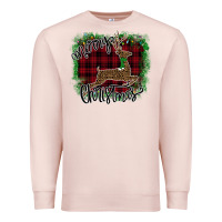 Pale Pink Merry Christmas Deer Premium Sweatshirt - Bettercallsaul