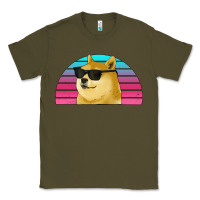 Army Green doge coin bitcoin hodl retro sunset Classic Tee - Jasminsmagicworld