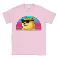 Bubblegum Pink doge coin bitcoin hodl retro sunset Classic Tee - Jasminsmagicworld