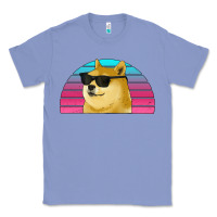 Colony Blue doge coin bitcoin hodl retro sunset Classic Tee - Jasminsmagicworld
