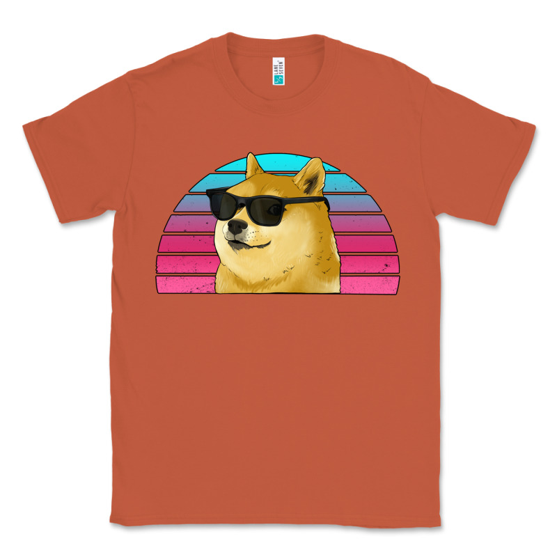 Doge Coin Bitcoin Hodl Retro Sunset Classic Tee by Jasminsmagicworld | Teevron