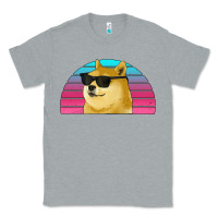 Heather Grey doge coin bitcoin hodl retro sunset Classic Tee - Jasminsmagicworld