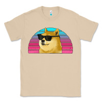 Mushroom doge coin bitcoin hodl retro sunset Classic Tee - Jasminsmagicworld