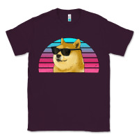 Plum doge coin bitcoin hodl retro sunset Classic Tee - Jasminsmagicworld