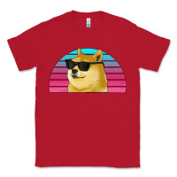 Red doge coin bitcoin hodl retro sunset Classic Tee - Jasminsmagicworld