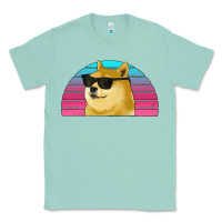 Seafoam doge coin bitcoin hodl retro sunset Classic Tee - Jasminsmagicworld