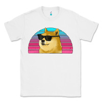 White doge coin bitcoin hodl retro sunset Classic Tee - Jasminsmagicworld