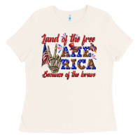 Bone land of the free america because of the brave Ladies Tee - texasbilliewilder