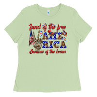 Land Of The Free America Because Of The Brave Ladies Tee | Teevron