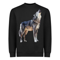 Black wolf Heavyweight Sweatshirt - LillyAllenDesigns