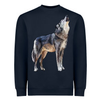 Navy wolf Heavyweight Sweatshirt - LillyAllenDesigns