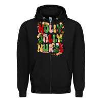 Black holly jolly nurse Zipper Hoodie - MaliasSmallBusiness