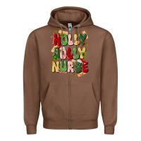 Chestnut holly jolly nurse Zipper Hoodie - MaliasSmallBusiness