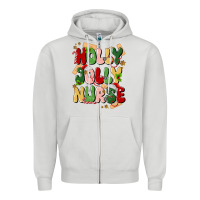 Dove Grey holly jolly nurse Zipper Hoodie - MaliasSmallBusiness