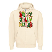 Sandshell holly jolly nurse Zipper Hoodie - MaliasSmallBusiness