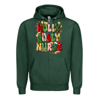 Sports Green holly jolly nurse Zipper Hoodie - MaliasSmallBusiness