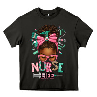 Asphalt afro messy bun nurse life Heavy Core Tee - texasbilliewilder