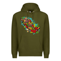 Army Green Mexico Map with Leopard and Sunflowers Premium Hoodie - texasbilliewilder
