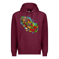 Burgundy Mexico Map with Leopard and Sunflowers Premium Hoodie - texasbilliewilder