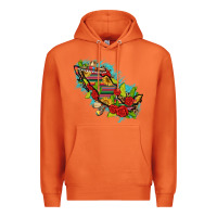 Carrot Mexico Map with Leopard and Sunflowers Premium Hoodie - texasbilliewilder