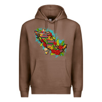 Chestnut Mexico Map with Leopard and Sunflowers Premium Hoodie - texasbilliewilder